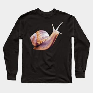 Common Garden Snail illustration. Unique little snail art, cute little creature. Long Sleeve T-Shirt